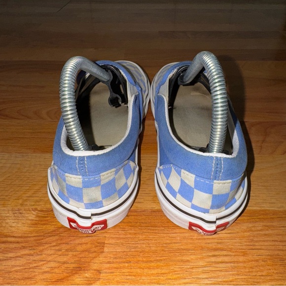 Vans Classic Slip On Checkerboard Shoes Men 6 Women 7.5 Blue White Check Sneaker - Picture 5 of 10